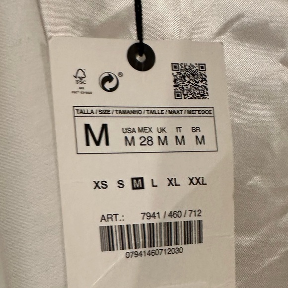 NWT Zara White Mini V-Neck Knotted Dress - Picture 5 of 7